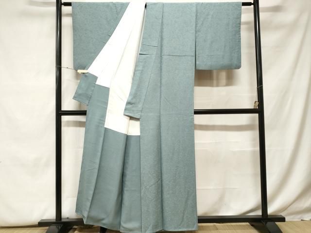 平和屋着物□上質な色無地 松竹梅亀甲地紋 湊鼠色 正絹 逸品