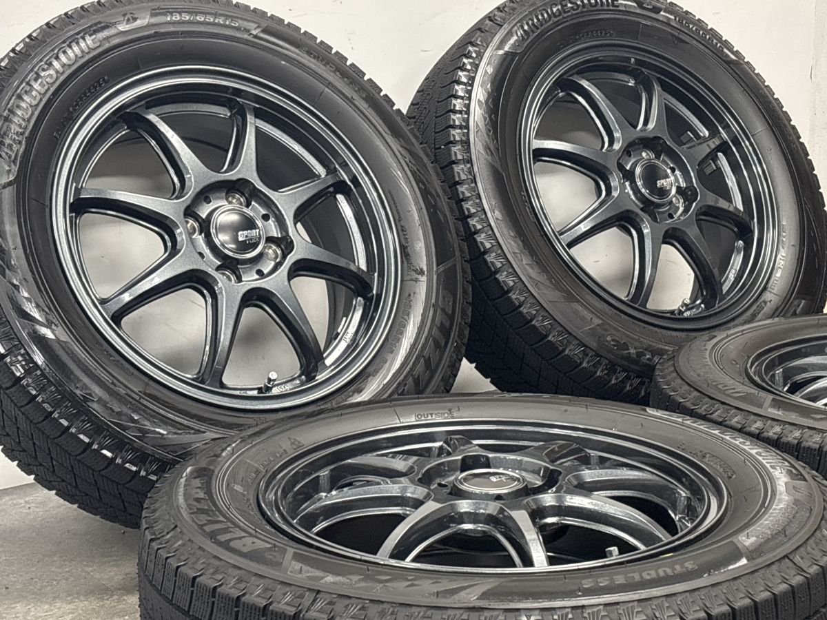バリ溝 美品】スポーツフリック 15in 5.5J +43 PCD100 ブリヂストン