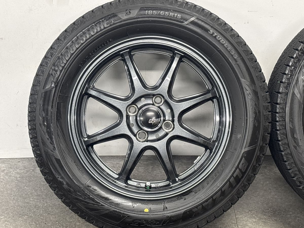バリ溝 美品】スポーツフリック 15in 5.5J +43 PCD100 ブリヂストン