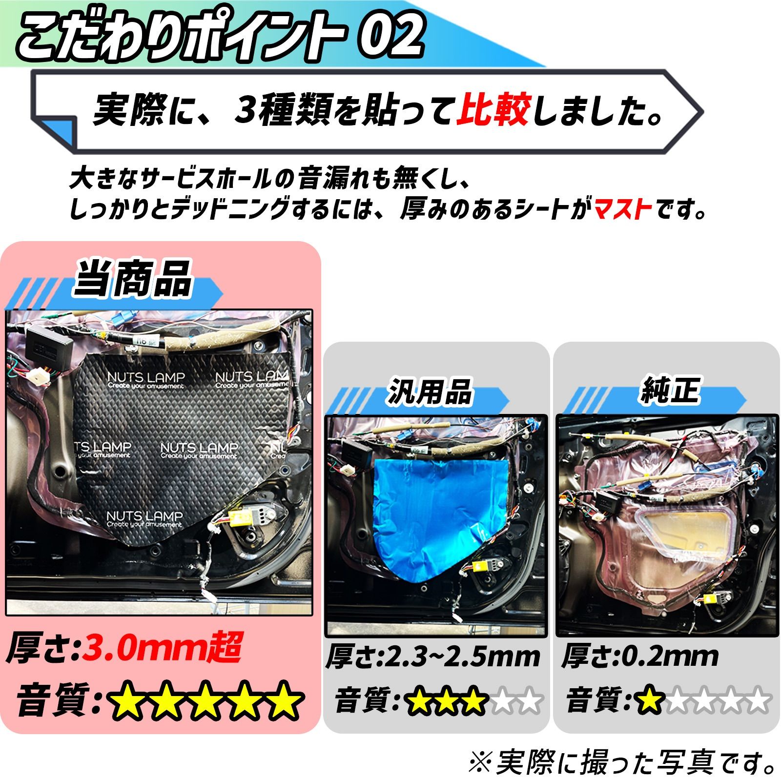 【ビッグサイズ】極厚 デッドニングシート デッドニング 制振材 車 たっぷり 4枚セット NUTSLAMP 制振シート 抜群の制振力 スピーカー ロードノイズ デッドニングする方を応援！