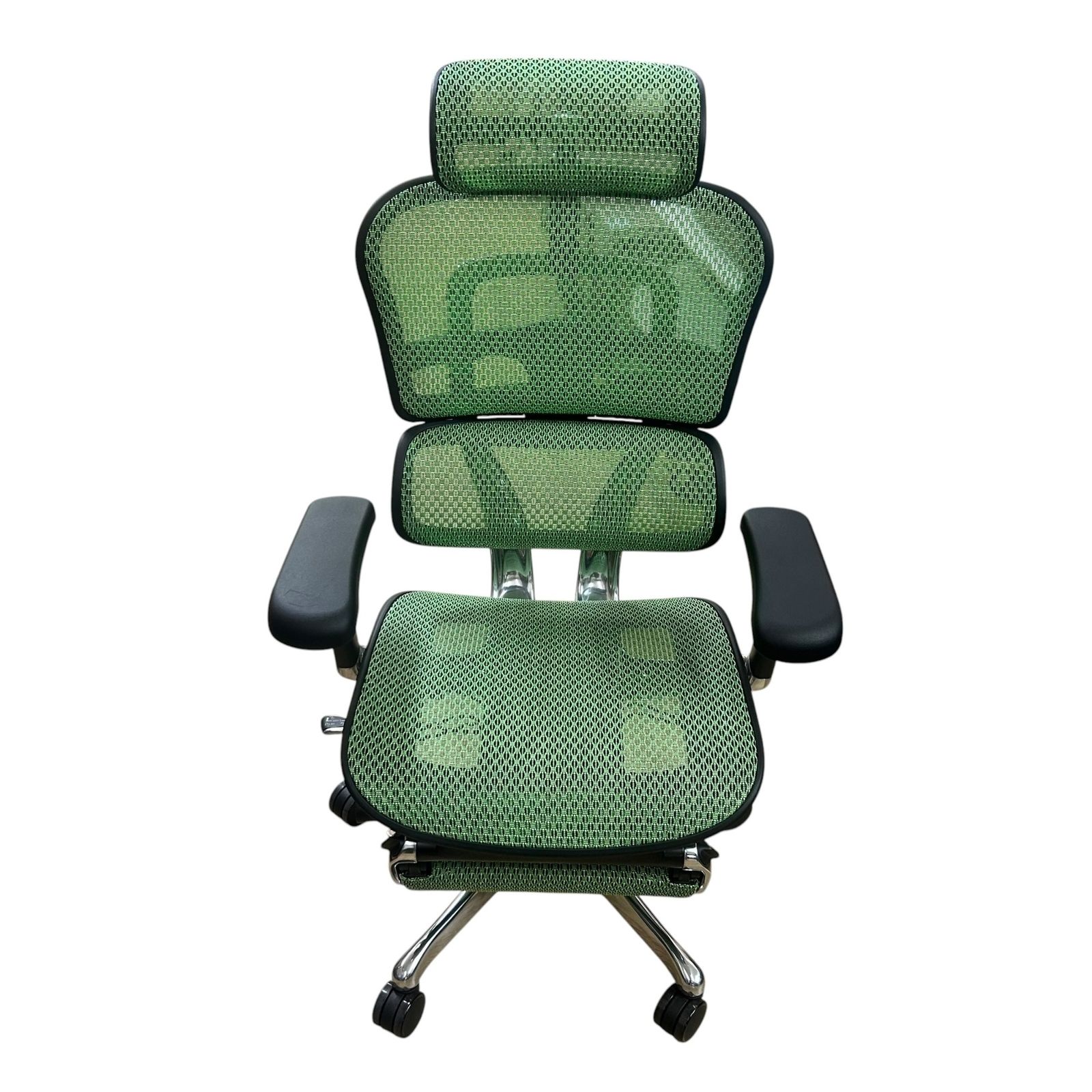 ■▲極美品 エルゴヒューマンプロオットマン2 Ergohuman Pro Ottoman 2 オフィスチェア 展示品 メッシュ グリーン 人間工学設計 高機能チェア 可動アーム 昇降リクライニング機能付き2524306,2524306