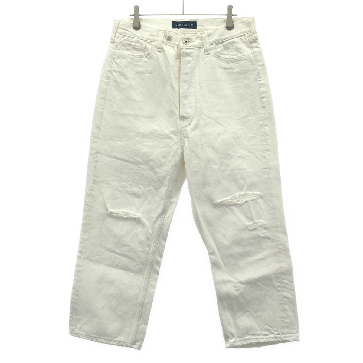 MADISON BLUE マディソンブルー 24AW CRASHED SAROUEL PT DENIM クラッシュサルエルデニムパンツ MB244-3003 ホワイト 02