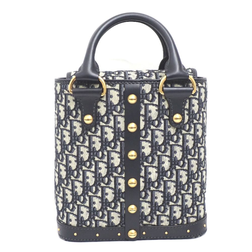 NA15151 クリスチャンディオール 2WAY ハンドバッグ オブリーク アヴェニュー ネイビー系 レディース Christian Dior 中古・美品