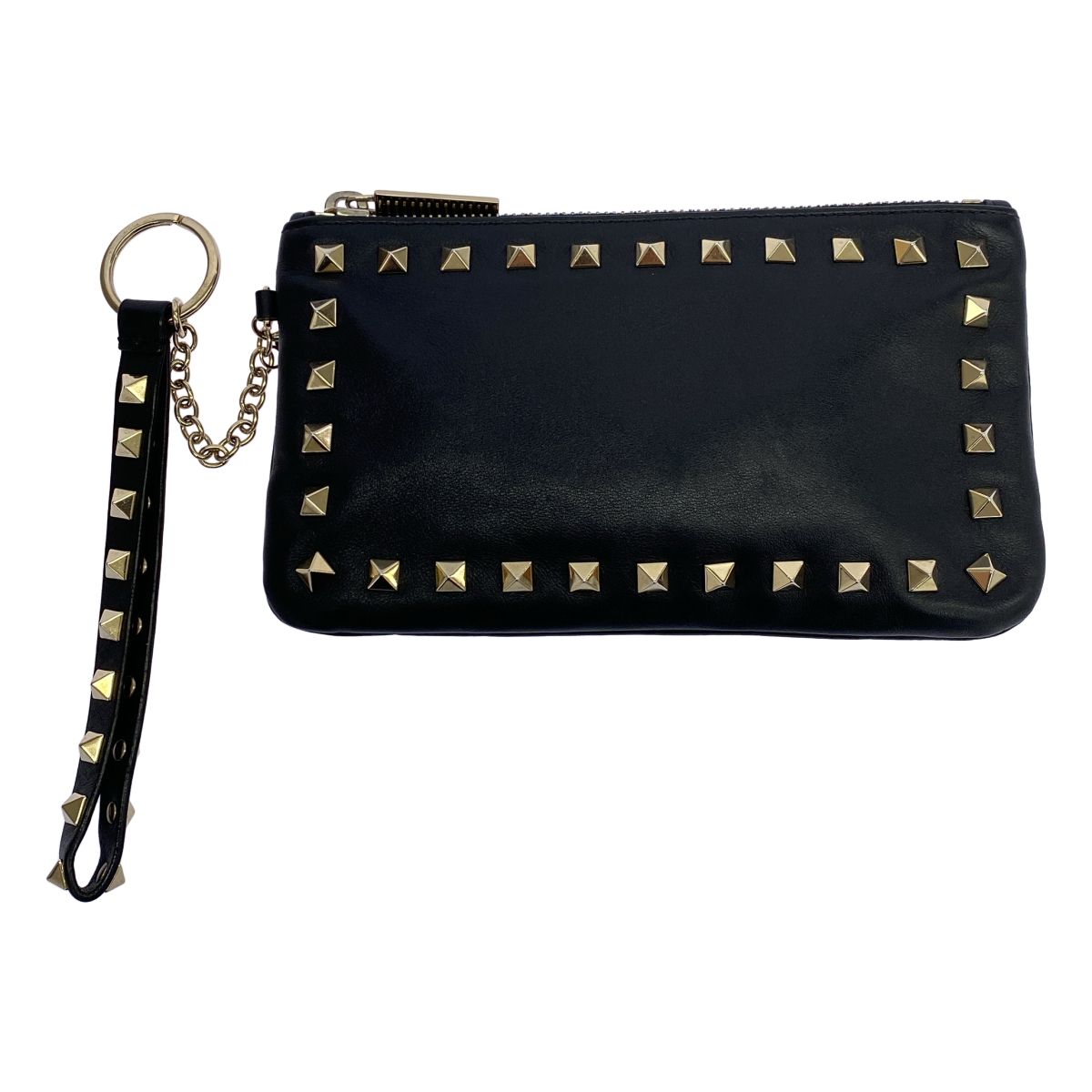 VALENTINO GARAVANI ヴァレンティノ ガラヴァーニ ロックスタッズレザーポーチ ブラック 13,825円