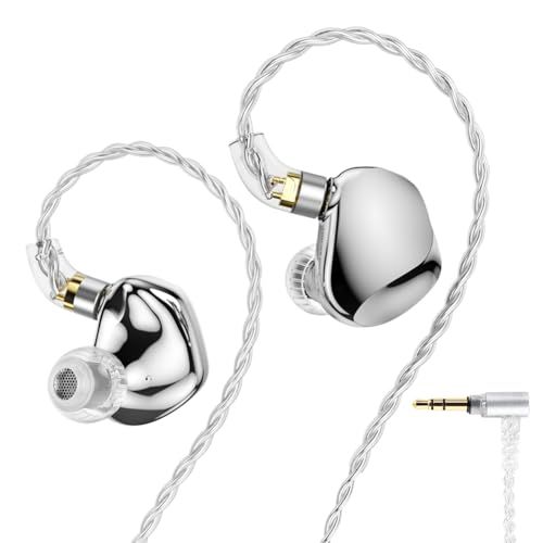 TRN VXpro+ イヤーモニター ハイレゾ イヤホン 8BA+1DD ハイブリッド型 モニターイヤホン 高遮音性 IEM イヤモニ 有線 3.5mmジャック QDC脱着式ケーブル (シルバー)kk 3f9f75c0