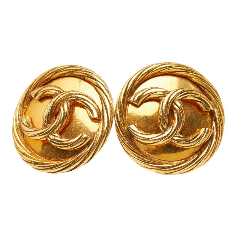 シャネル ココマーク ヴィンテージ イヤリング ゴールド メッキ レディース CHANEL【228-70328】