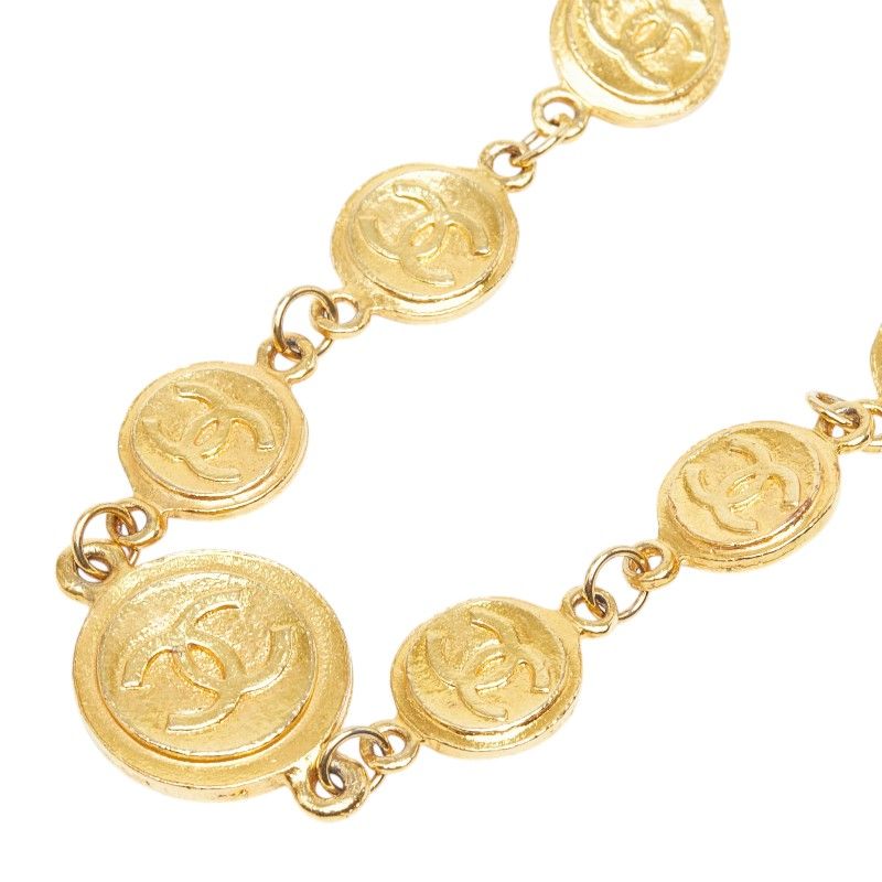 シャネル ココマーク コイン ロング ネックレス ゴールド メッキ レディース CHANEL【1-0270148】