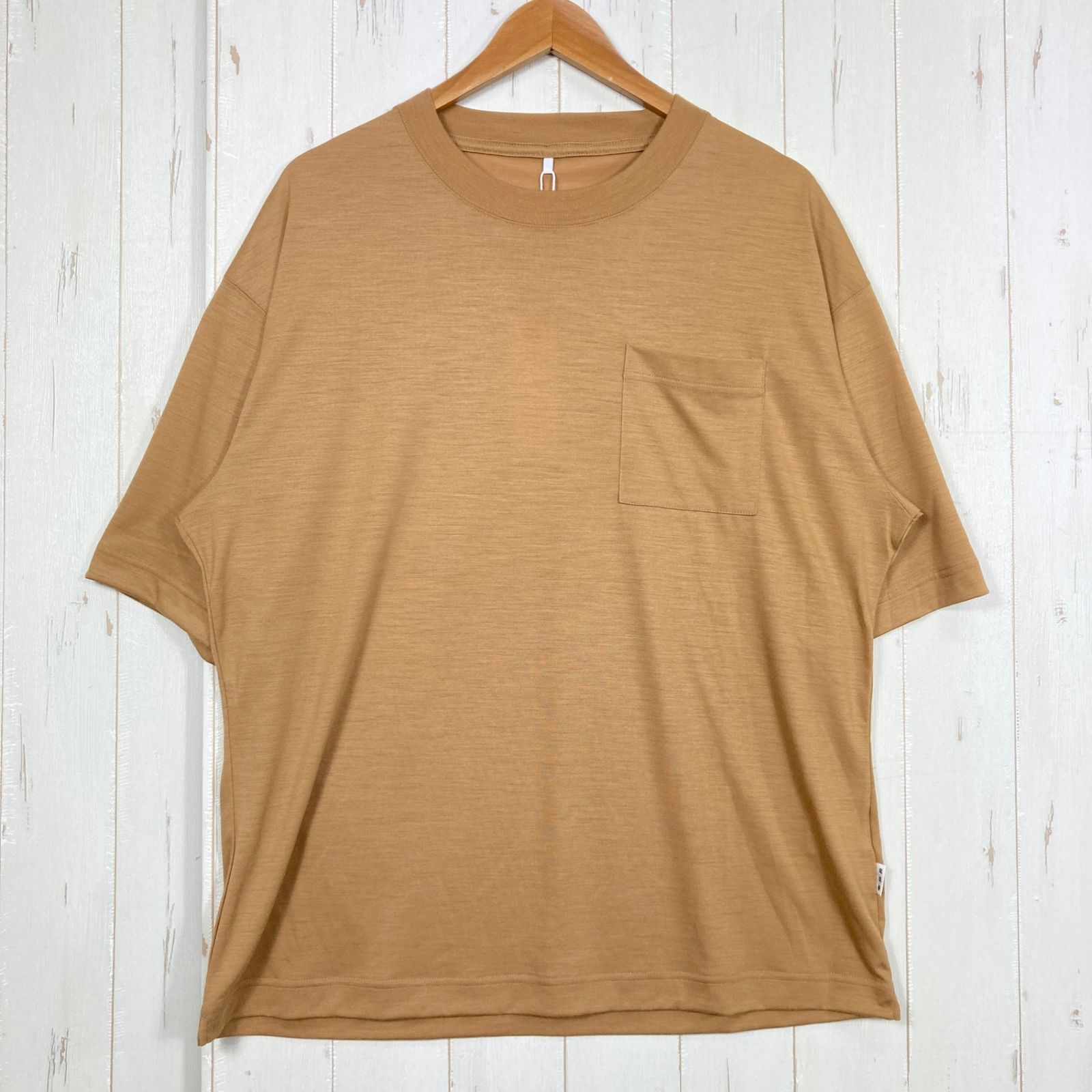 ✉️Unisex 4 イエロー系 迷迭香 ( マンネンロウ ) アクシオウールハイカーティー AXIO Wool Hiker Tee MCS-2C YLW z00058300 YLW ウール ショートスリーブTシャツ クルーネック インナー シ