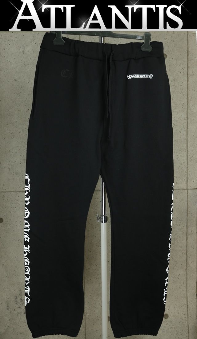 CHROME HEARTS 新宿店 クロムハーツ 新品 オールドイングリッシュロゴ スウェットパンツ メンズ size:L 黒×白 30467