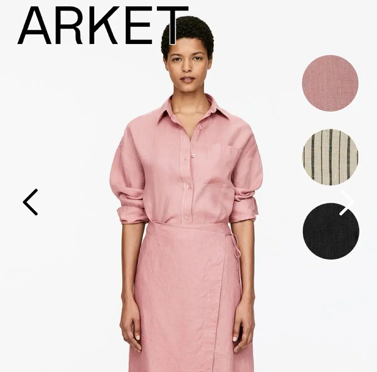 ARKET アーケット リネン シャツ ピンク (完売 未使用)