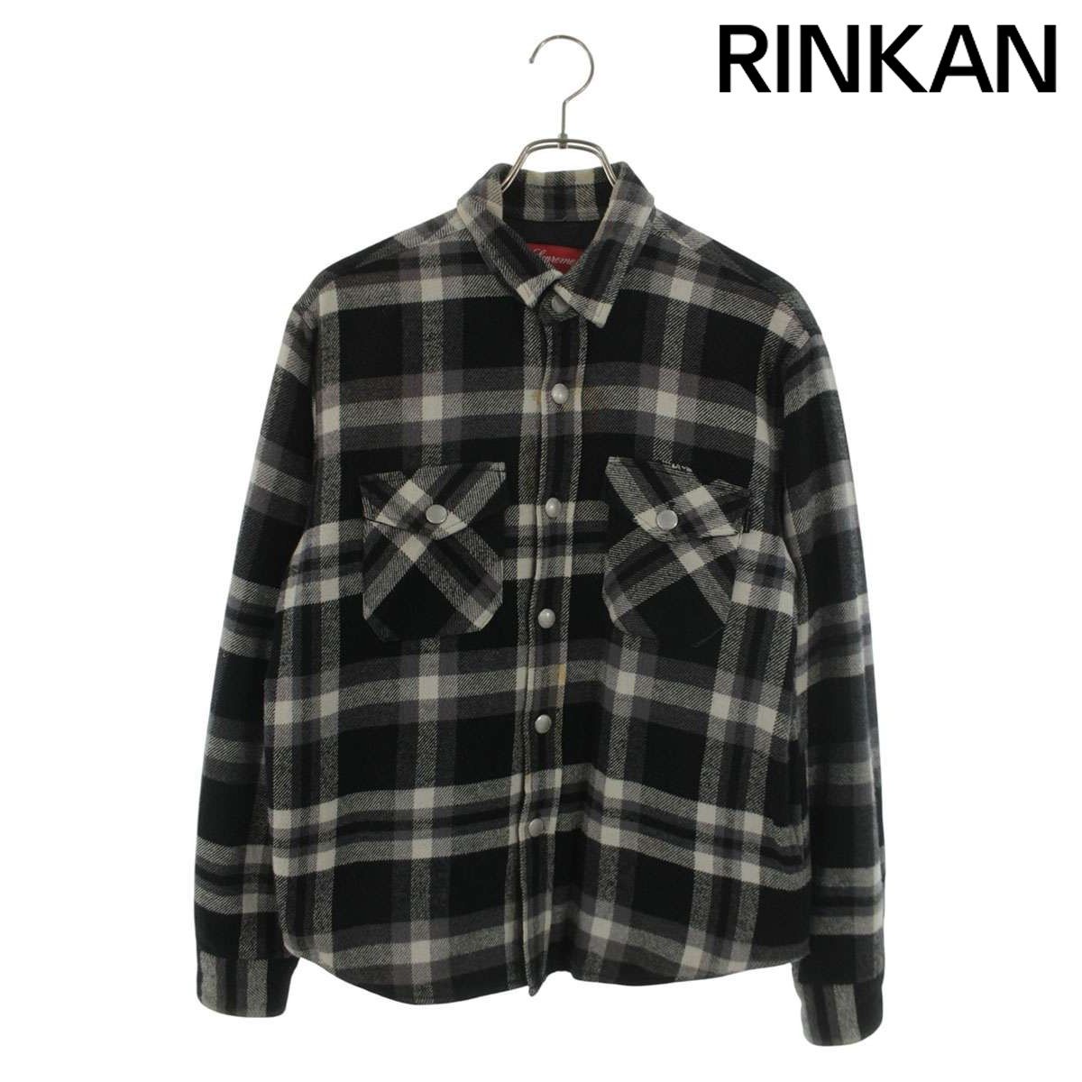シュプリーム 17AW Quilted Arc Logo Flannel Shirt アーチロゴ