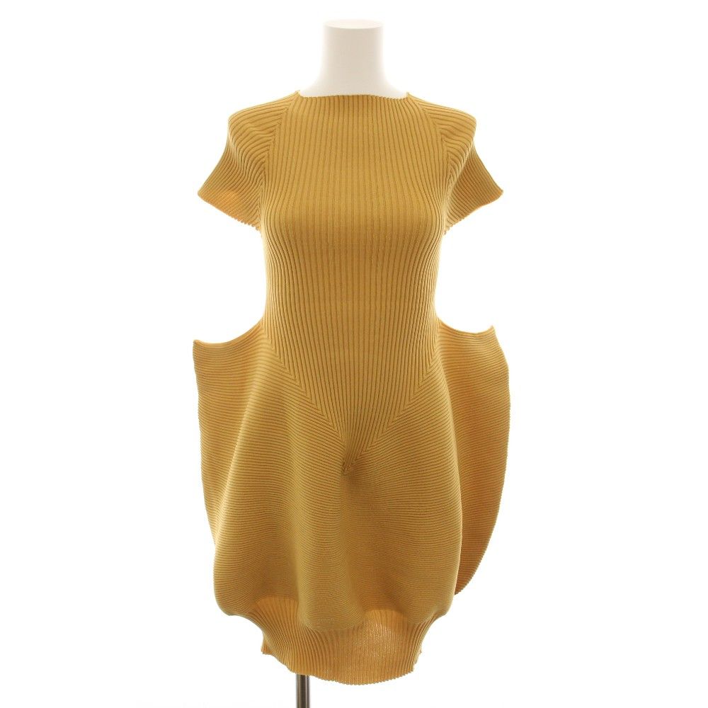美品 23AW ISSEY MIYAKE イッセイミヤケ CONTRACTION DRESS ストライプ柄 変形ワンピース ロングドレス IM33FH053 2 ブラック レディース 古着 中古 USED ISSEY MIYAKE - 美品 23AW ISSEY MIYAKE イッセイミヤケ CONTRACTION