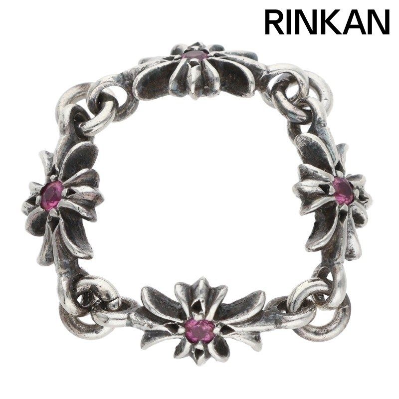 クロムハーツ RING TNY E CH PLS RUBY/タイニーECHプラス PAVEルビー/シルバーリング メンズ 11号