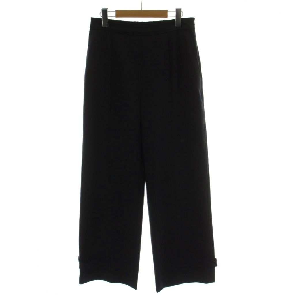 アドーア ADORE 25AW ウールギャバパンツ ワイドパンツ 38 紺 長ズボン 無地 フルレングス 531-5230929 /GG