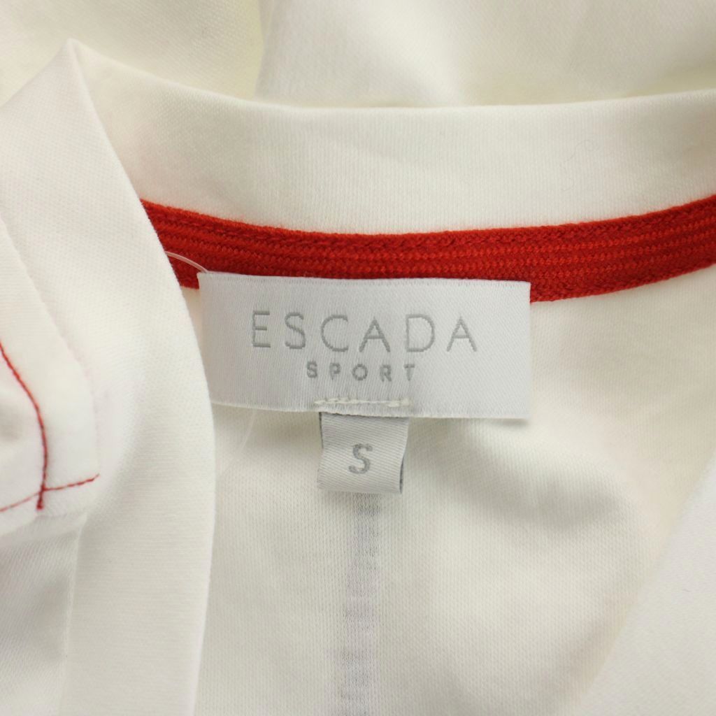 エスカーダ ESCADA Tシャツ カットソー S 白 ホワイト 無地 ラウンド