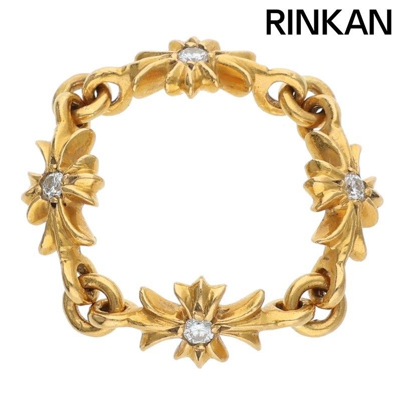 クロムハーツ 22K RING TNY E CH PLS DIA/タイニーECHプラス ダイヤ/ゴールドリング メンズ 11号