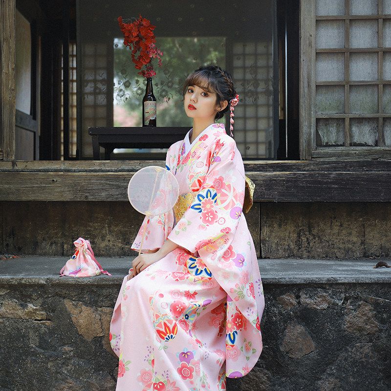 振袖 和服 レディース ピンク 桜柄 かわいい SNSで話題 モダン 袖丈90cm(帯・インナー無)