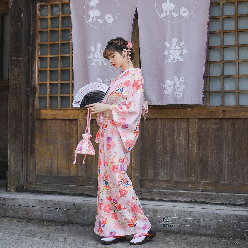 浴衣 レディース ピンク 桜柄 大人可愛い モダン お祭り 花火大会 映え 帯・インナーなし