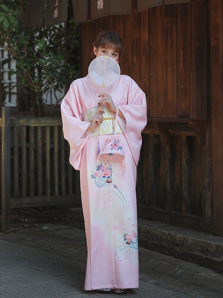 着物 セット ピンク 桜 大人可愛い 撮影用 SNS映え 上品 和装 帯・インナーなし