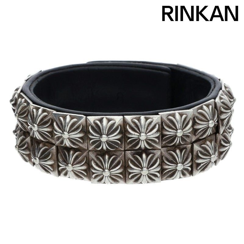クロムハーツ ZERO X2 PYRAMID STUDS DOUBLE ROW シルバーブレスレット メンズ 8