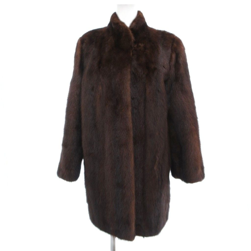 シャンボール Chambord ファーコート 毛皮 ミンク ミドル ハーフ丈 11 茶 ブラウン系 /UO ■GY06