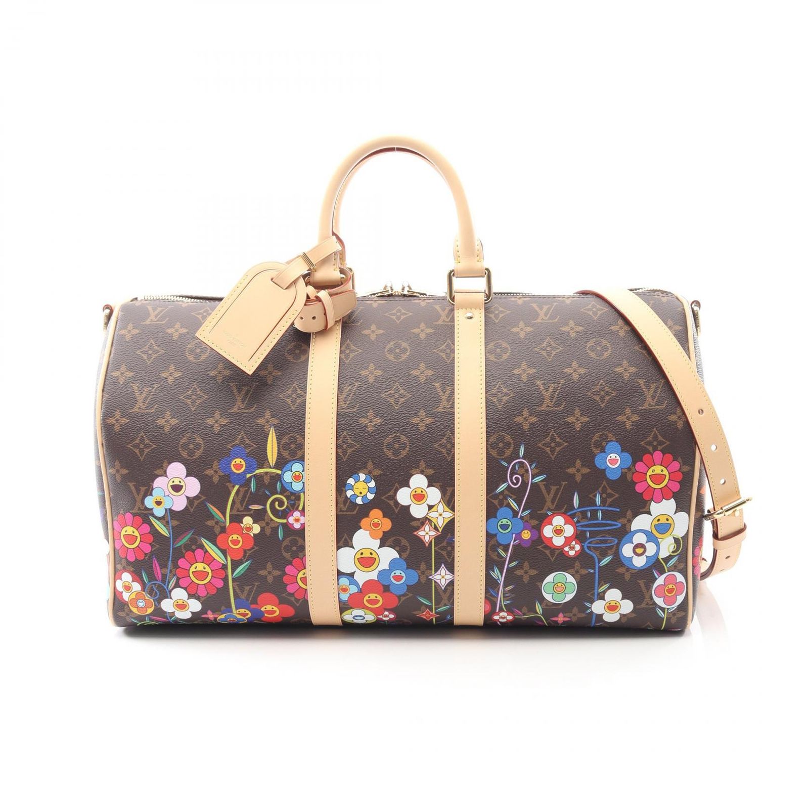 LOUIS VUITTON ルイ・ヴィトン LOUIS VUITTON × 村上隆 キーポル バンドリエール45 モノグラム ボストンバッグ