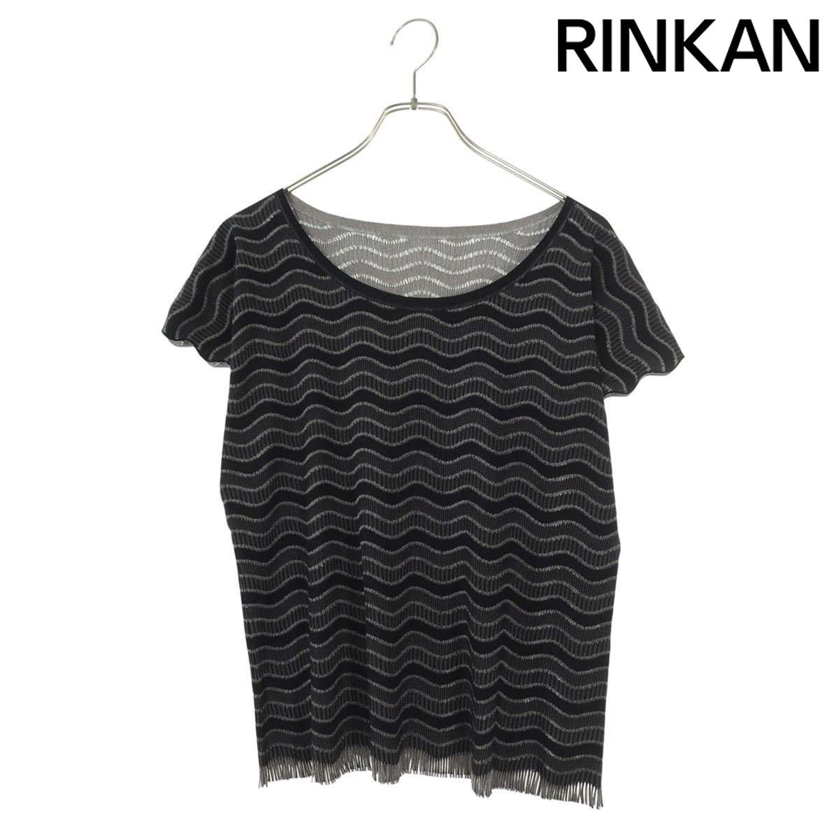 プリーツプリーズ PP82LK922 ボーダー総柄フリンジカットソーTシャツ レディース 3 7,388円