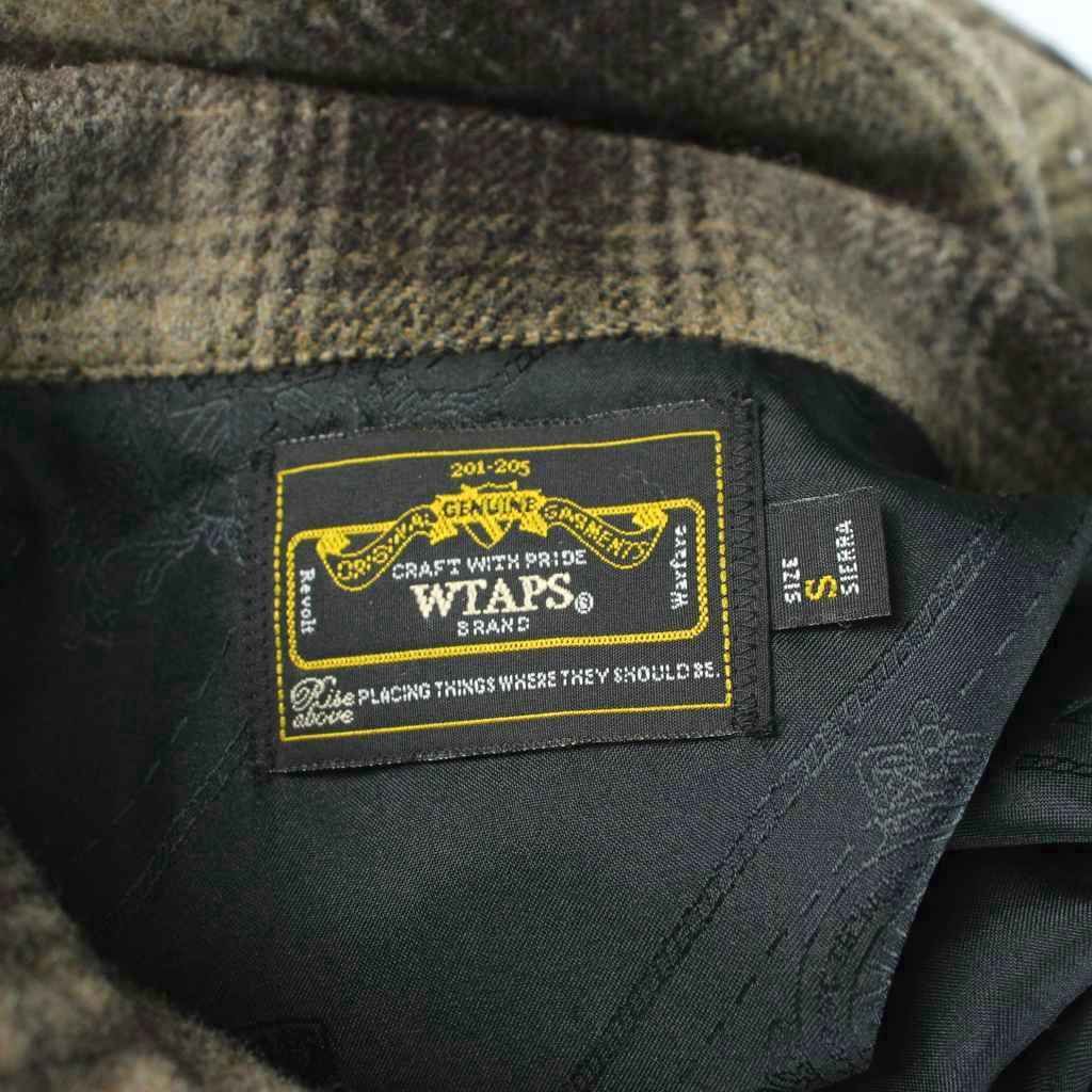 ダブルタップス WTAPS シャツ 厚手 S 茶 ブラウン チェック柄 長袖 襟
