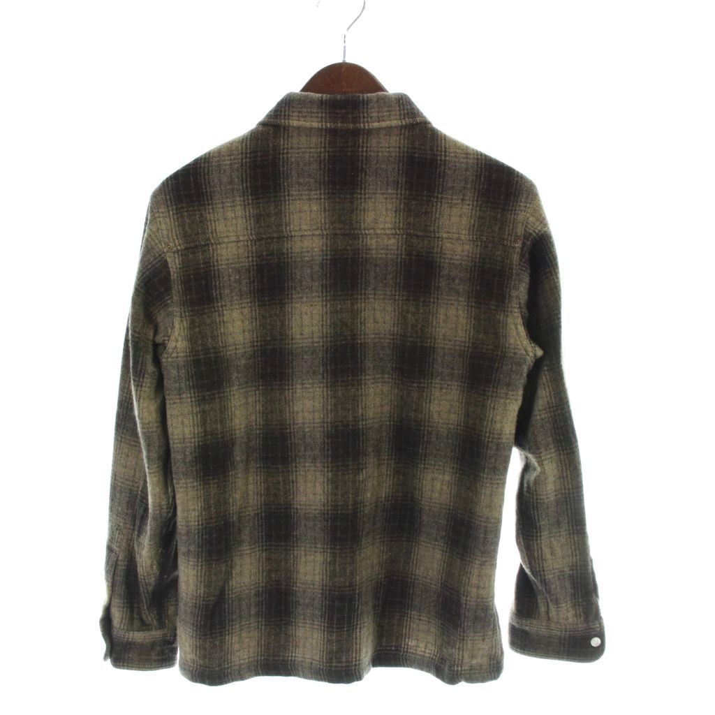 ダブルタップス WTAPS シャツ 厚手 S 茶 ブラウン チェック柄 長袖 襟