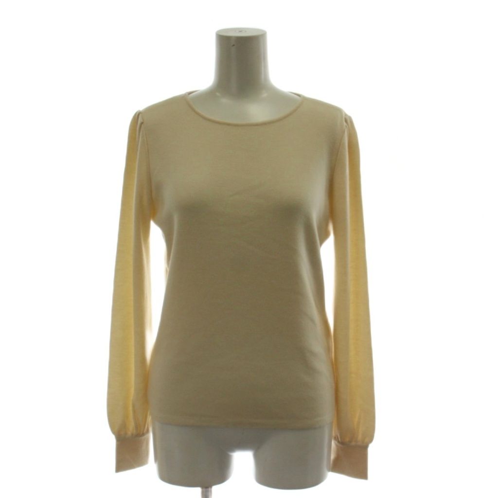 フォクシー FOXEY ニット カットソー 38 カシミヤ混 アイボリー 長袖 無地 37083-KATFI408U /GG