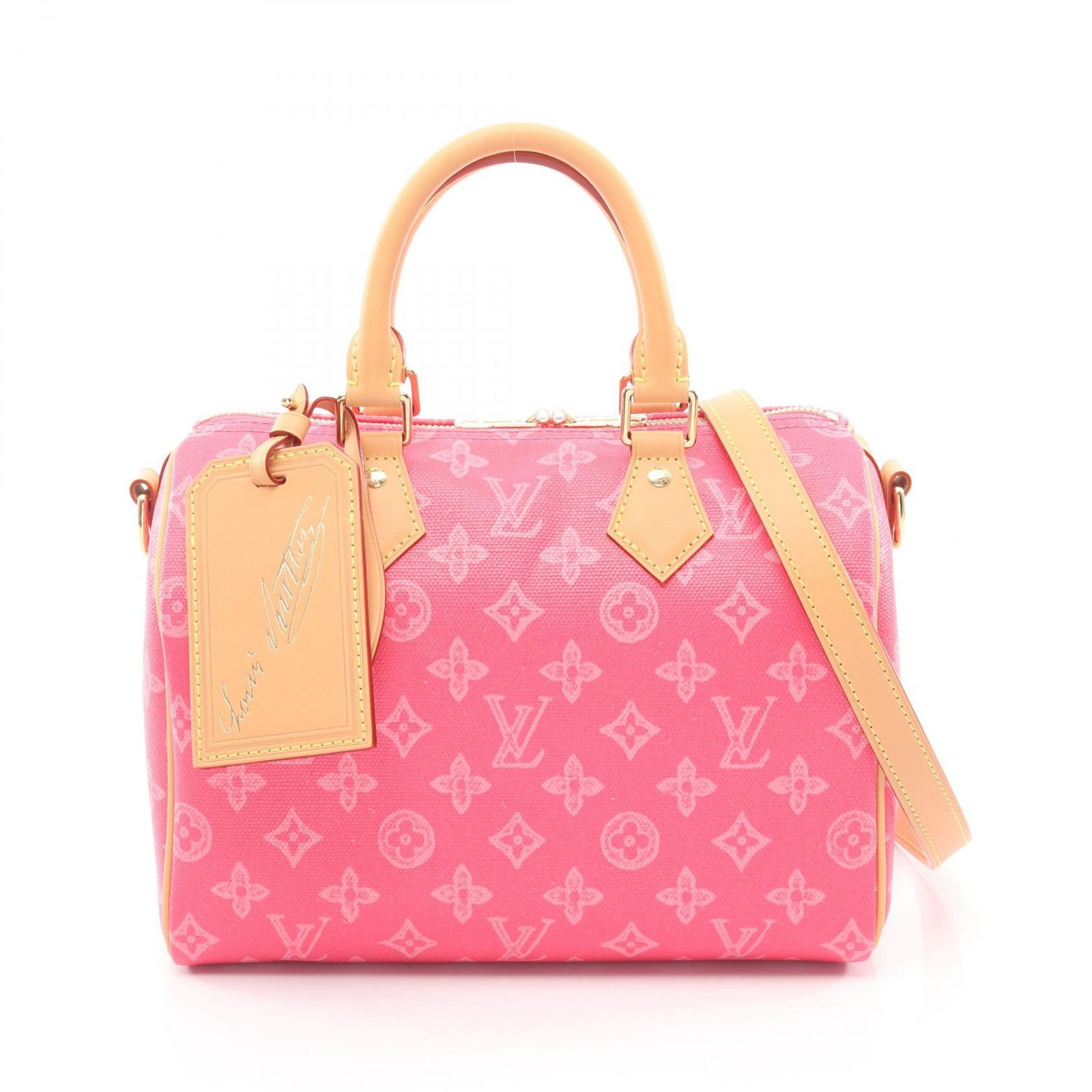 LOUIS VUITTON ルイ・ヴィトン スピーディ バンドリエール25 モノグラムキャンバス ローズリュバン ハンドバッグ
