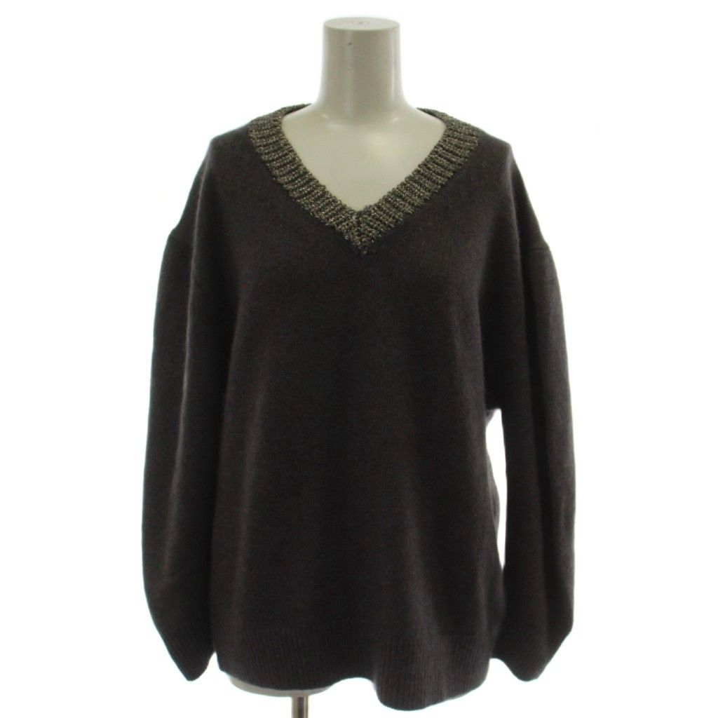モガ MOGA 25AW ラクーンラメVネックニット セーター 2 グレー 長袖 Vネック B0251ZKW331 /GG