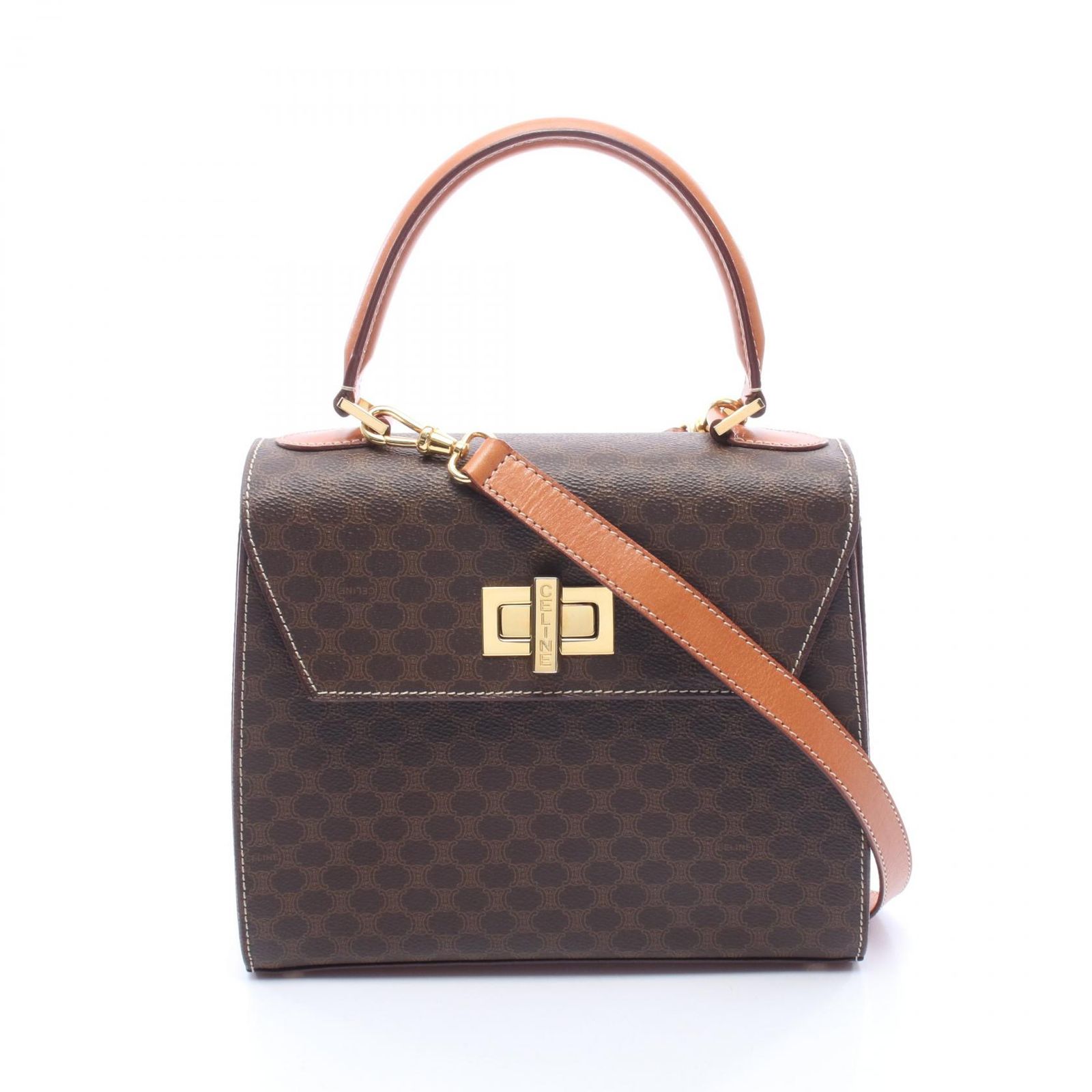 CELINE セリーヌ マカダム トップハンドル 2WAY ハンドバッグ