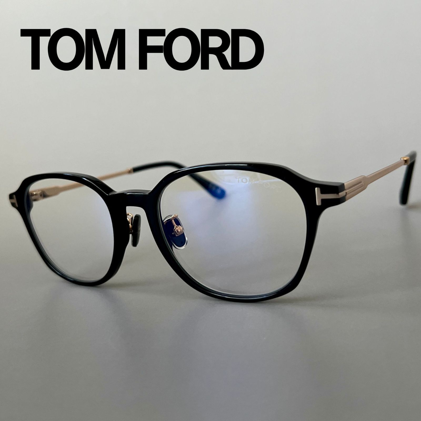 トムフォード メガネ クラウンパント ブラック ゴールド 黒 アジアンフィット TOM FORD メガネ トムフォード アジアンフィット クラウンパント