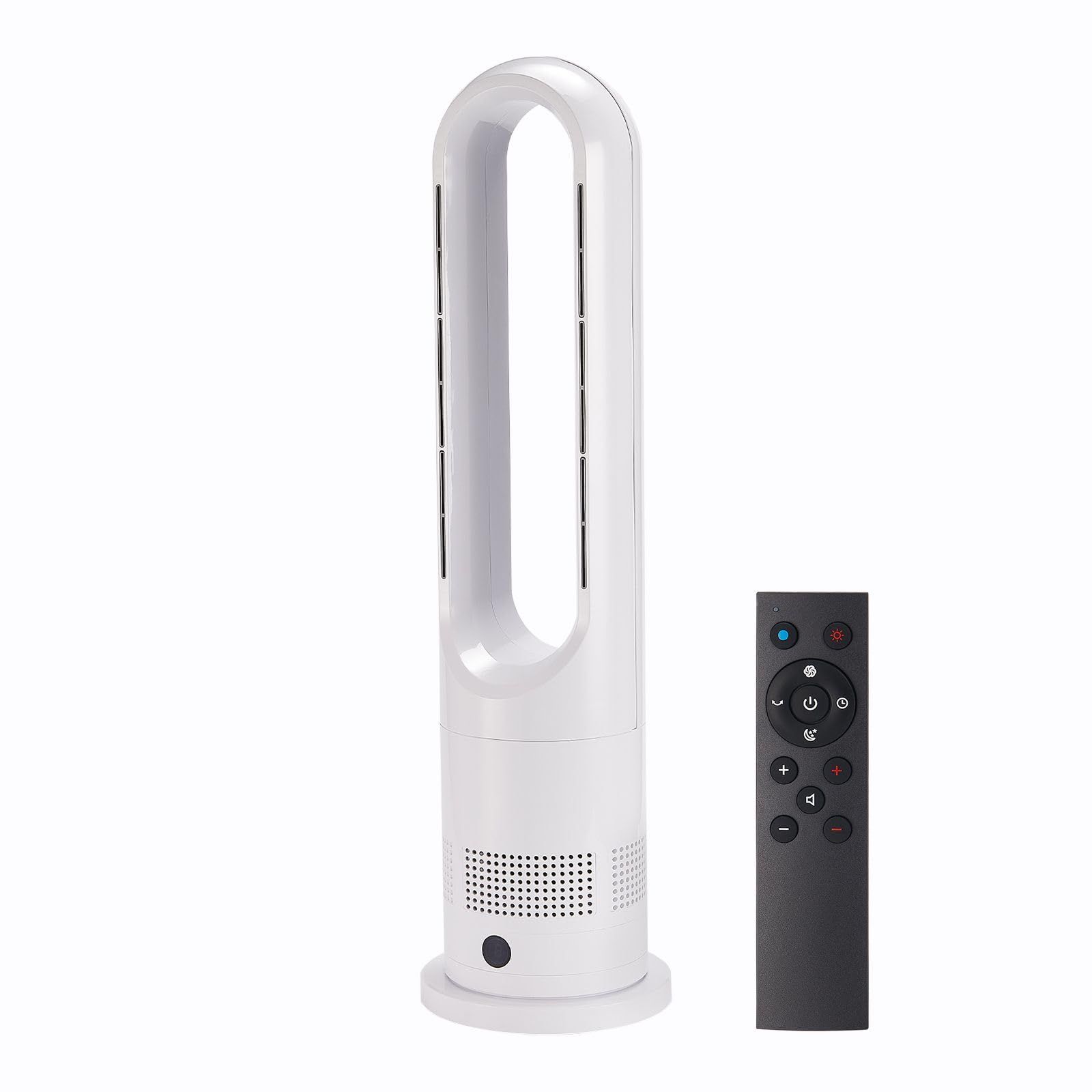 【新品】【オールシーズンに、対応。】 ONE STEP 扇風機 タワーファン 羽根無し 冷暖切替 冷暖両用 リモコン付き 空気循環 DCモーター (L ホワイト) 744236f2
