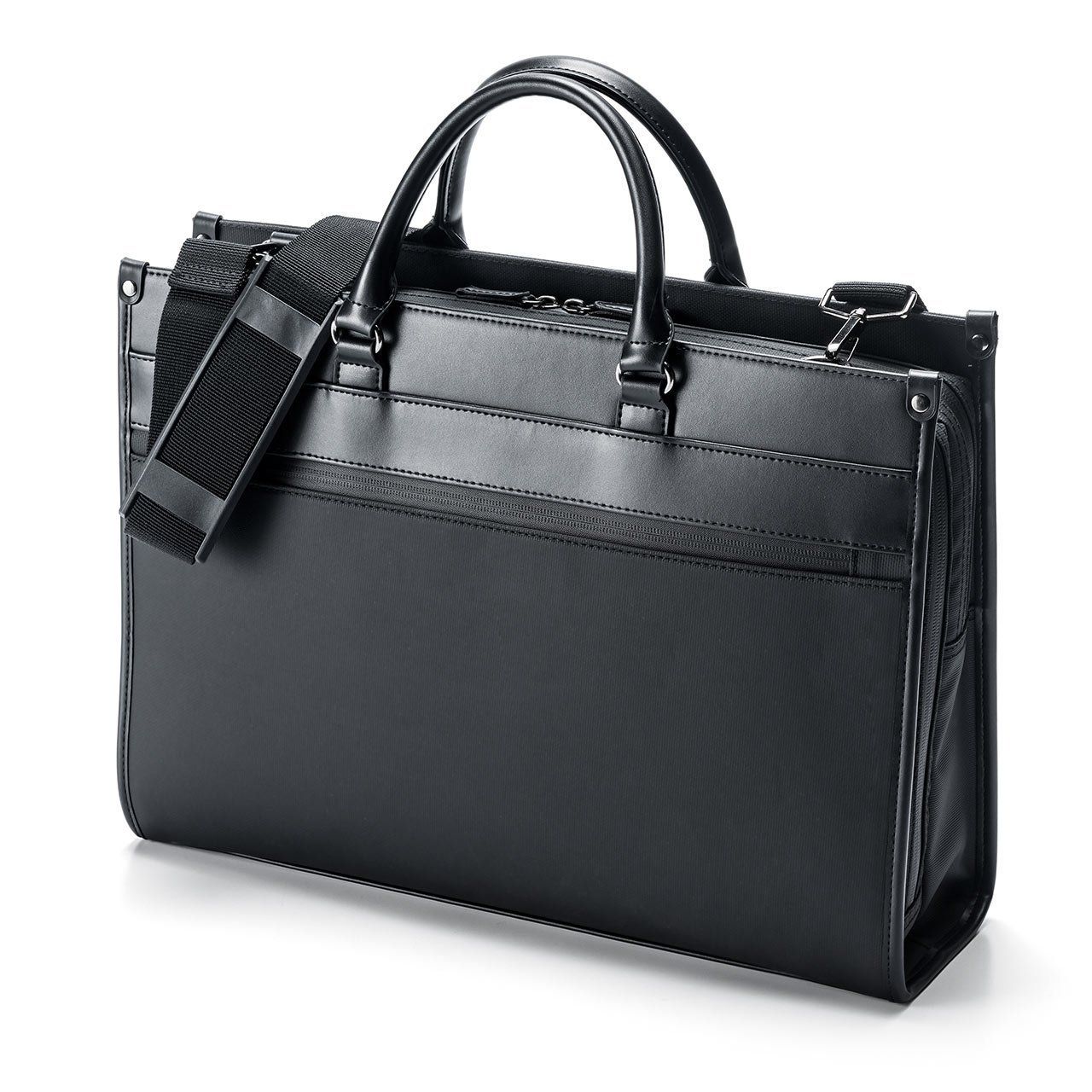 サンワダイレクト ビジネスバッグ 耐水 大容量 ダブルルーム 自立 ショルダー A4 / 15.6型PC 200-BAG124WP shu abdf3d06