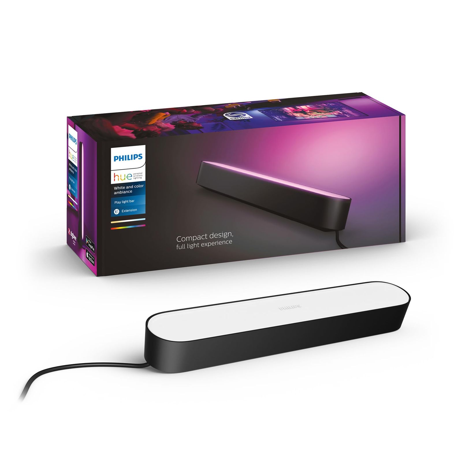 フィリップスヒュー(Philips Hue) Play ライトバー1本 拡張用 - スマート照明 Alexa対応 マルチカラー 1600万色 電球色 昼白色 調光 調色 スマートホーム 間接照明 LED スマートライト 音声操作 アプリ操作 042adc08