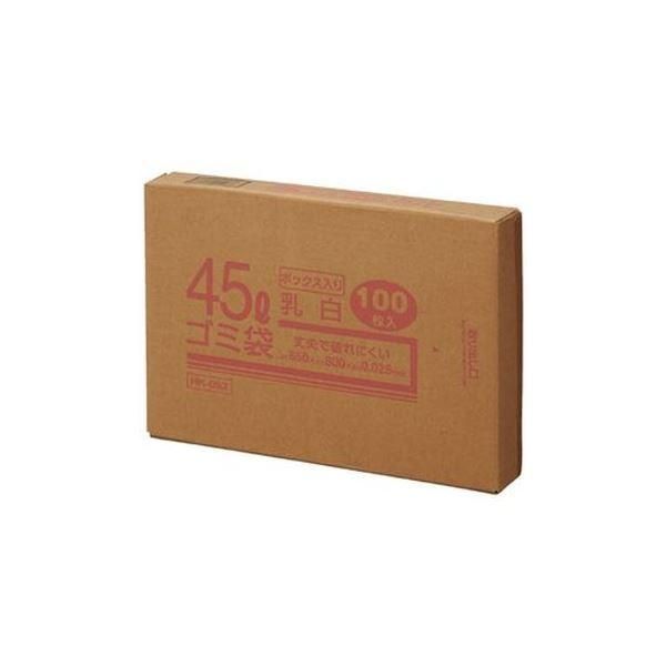 (まとめ)クラフトマン 45Lゴミ袋 乳白 ボックス入 100枚〔×3セット〕