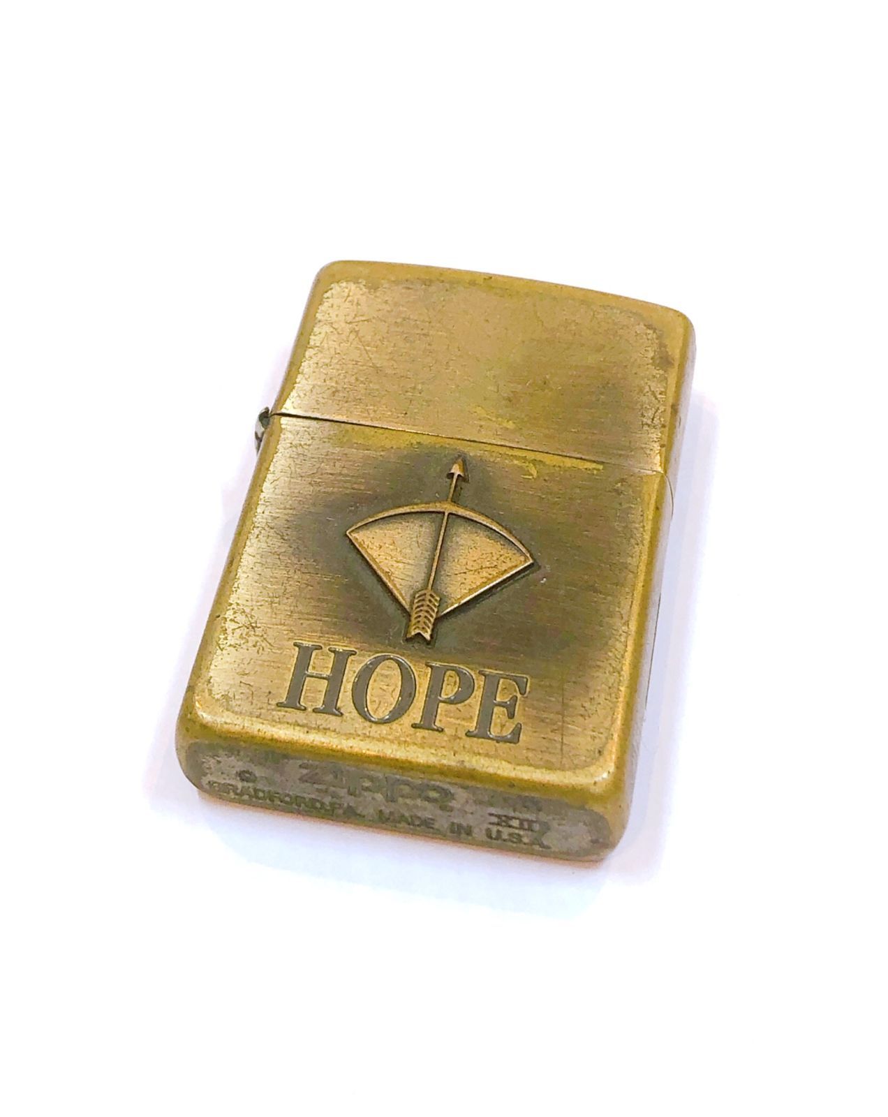 【3992】ZIPPO オイルライター HOPE BRANDFORD.PA XⅡ 1996年製 火花確認済み ジッポー 喫煙器具