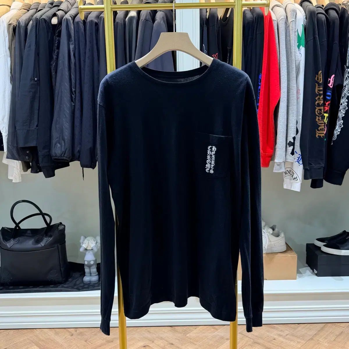 クロムハーツ セメタリー ロゴ ロングスリーブ Tシャツ ブラック XL