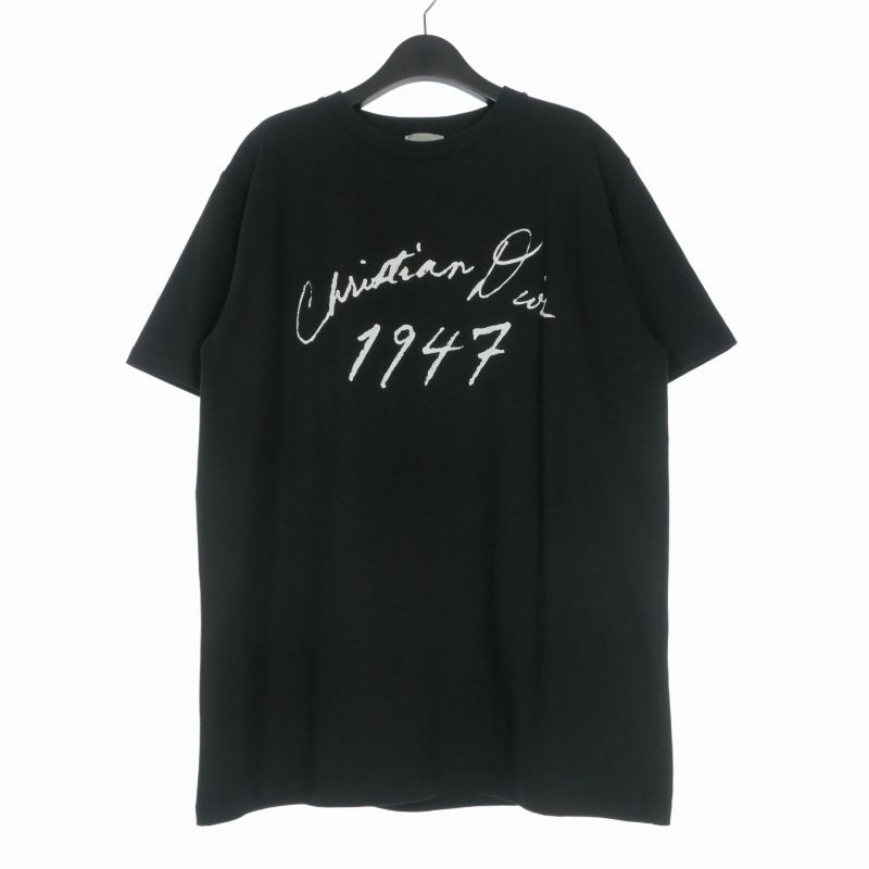 ディオール Dior 24AW Handwritten ロゴ クルーネックTシャツ カットソー 半袖 L ブラック 黒 493J696F0554 国内正規