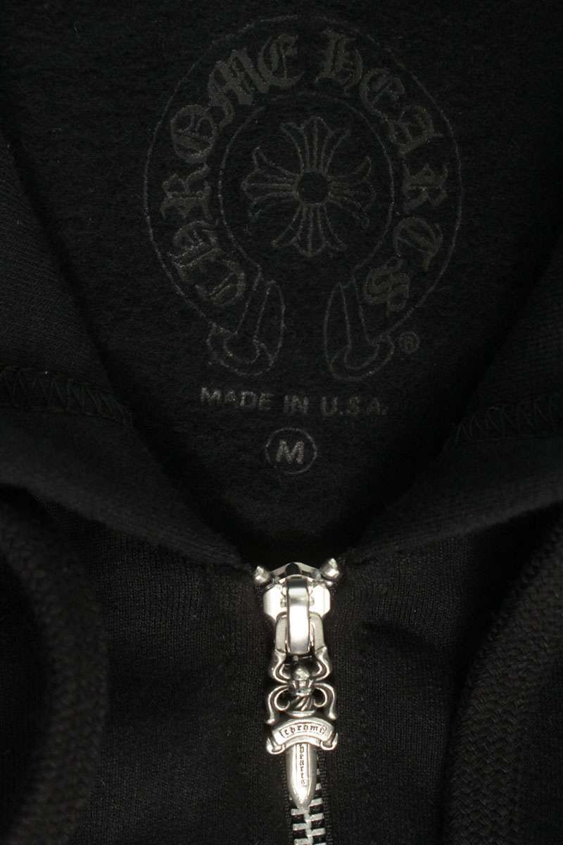 クロムハーツ SWTSHRT HD ZIP 袖英字プリントダガージップパーカー
