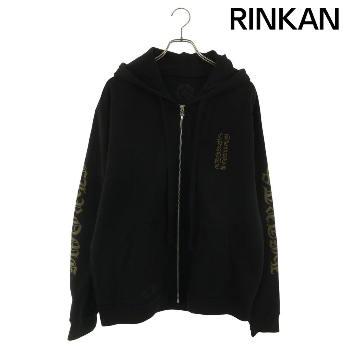 クロムハーツ SWTSHRT HD ZIP 袖英字プリントダガージップパーカー メンズ M