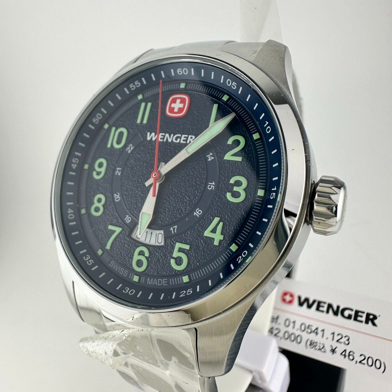 新品未使用☆WENGER ウェンガー TERRAGRAPH　テラグラフ　腕時計 01.0541.123 ステンレススチールケース(316L) クォーツ 100m防水 ブルー文字盤　青【国内正規品】