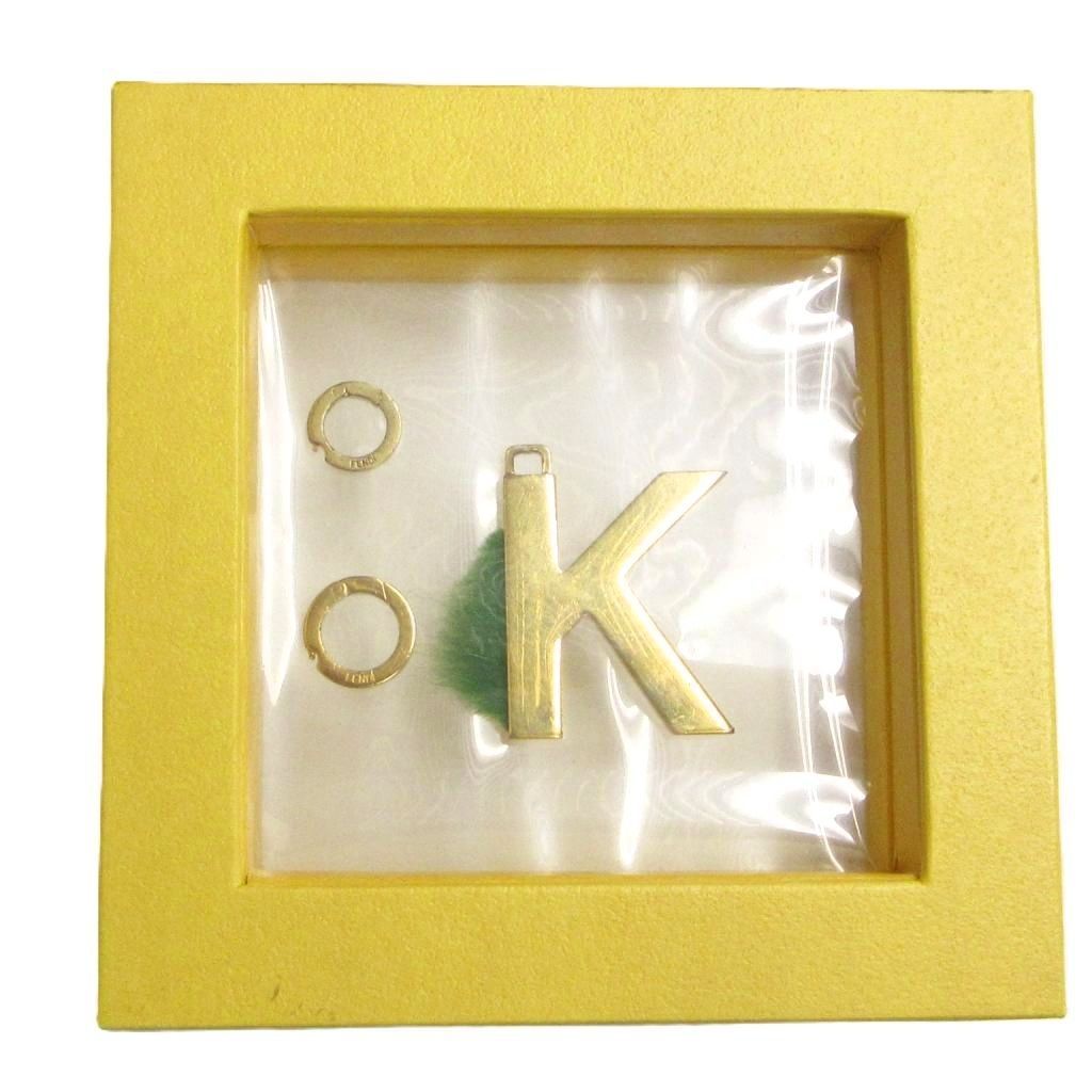 フェンディ FENDI ABClick エイビークリック K アルファベット チャーム ミンクファー ゴールドカラー 金色 /HW ☆AA★