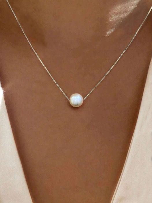 ジュエリー レディース ネックレス 女性用 S925スターリングシルバー シンプルなエレガントな8mmパール ネックレス 1個