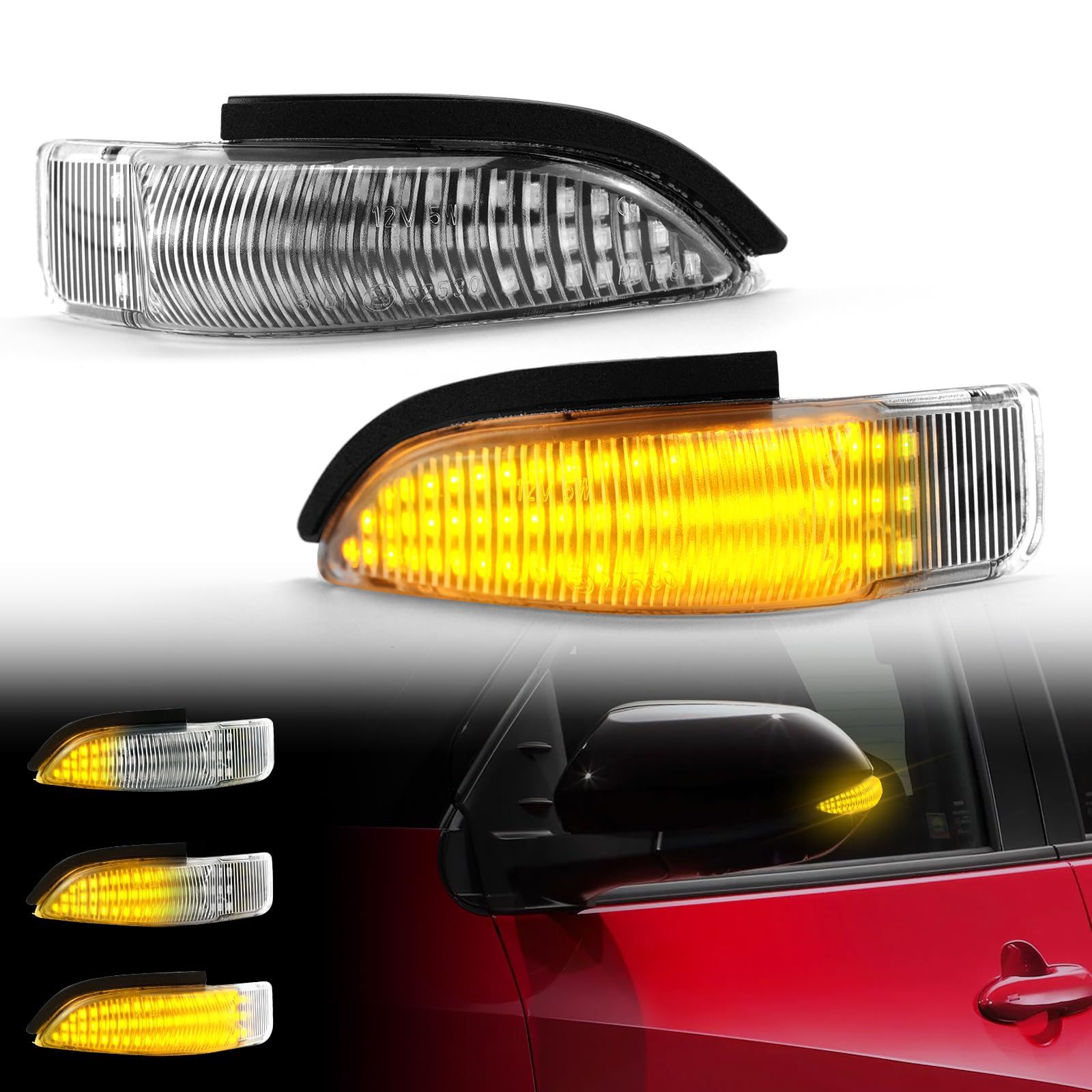 GemPro ヴィッツ130系 ドアミラーウイカーアクア nhp10 サイドミラーウイカープリウスC スペイド140 アイシス などTOYOTA対応 流れるウインカー シーケンシャル LED 純正交換2個セット