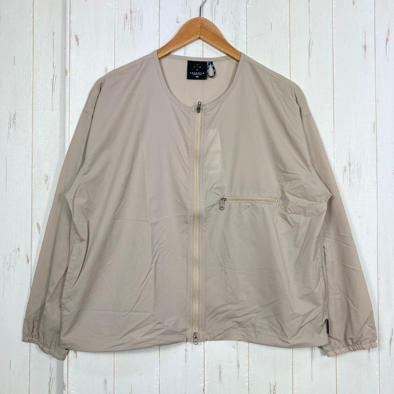 ✉️Unisex S ベージュ系 Axesquin ( アクシーズクイン ) モディファイド modified ヘリウム クルーネック ジャケット Helium Crew Neck Jacket 321061 LIGHT BEIGE z0005