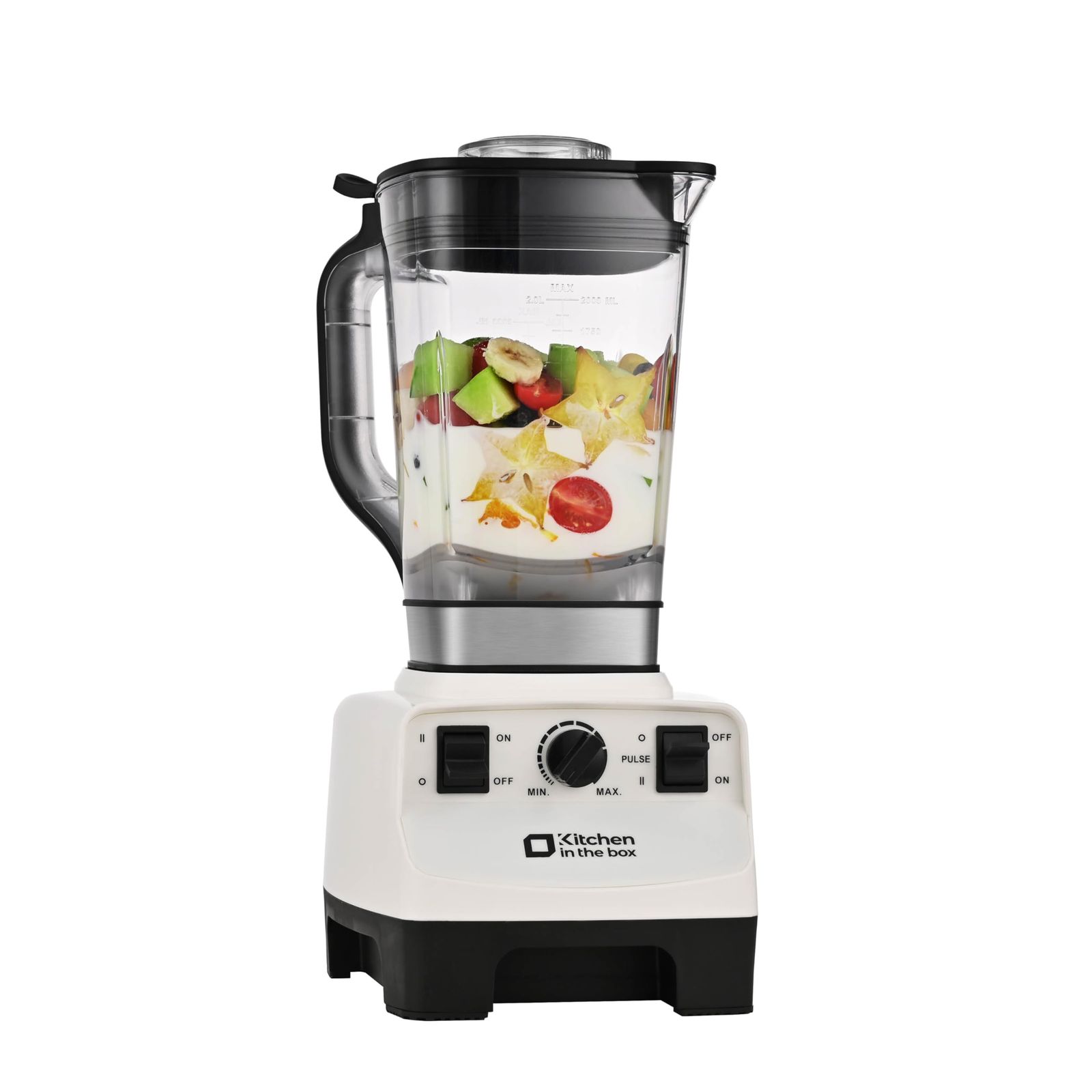 Kitchen in the box ミキサー ブレンダー 大容量 2L 氷も砕ける ジュースミキサー 1450Wハイパワー スピード調整 一台多役 ジューサーミキサー 野菜/果物/スムージー (ホワイト)wb 69edad96