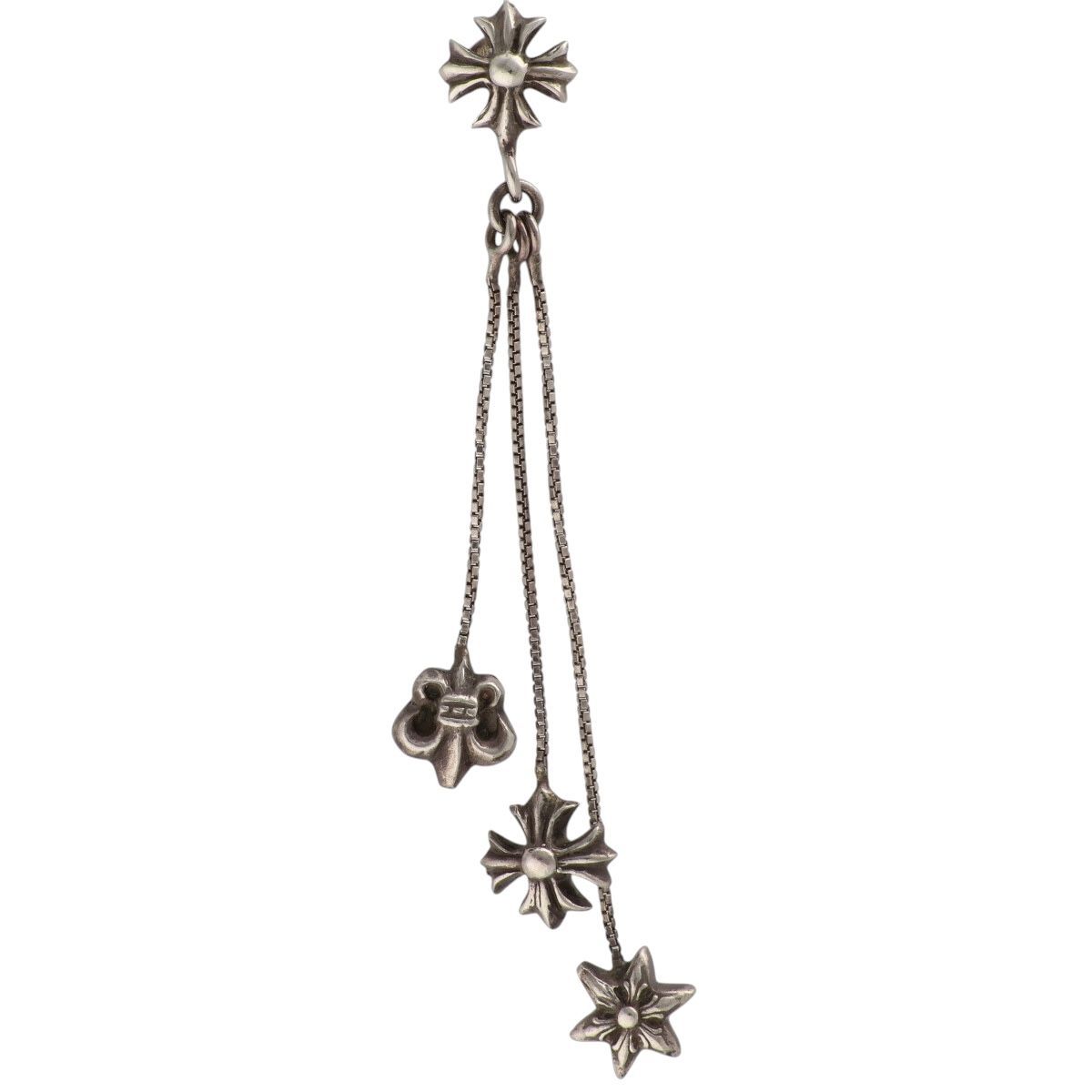 【中古】 CHROME HEARTS クロムハーツ ジョジョ ピアス JOJO 右耳用 SV925 シルバー CHプラス BSフレア スター 3連 メンズ レディース 24018092 AO